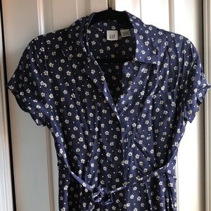 VINTAGE Navy Blue floral GAP dress